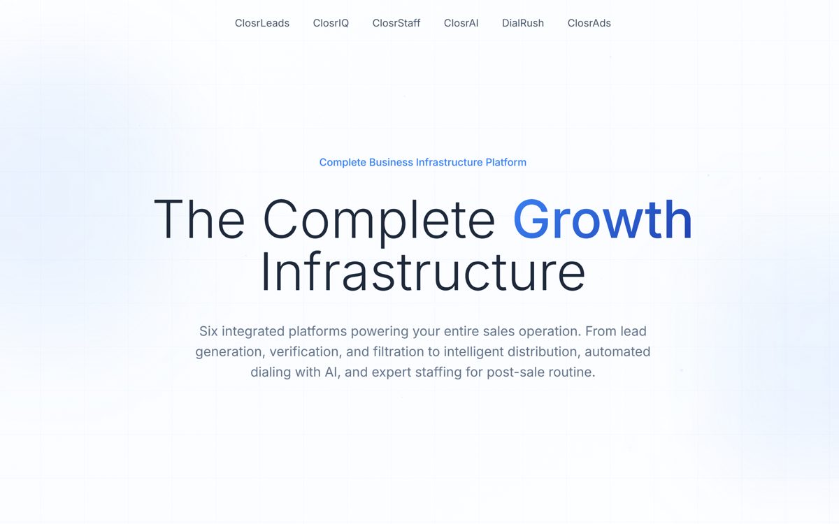 Sales growth infrastructure platform
