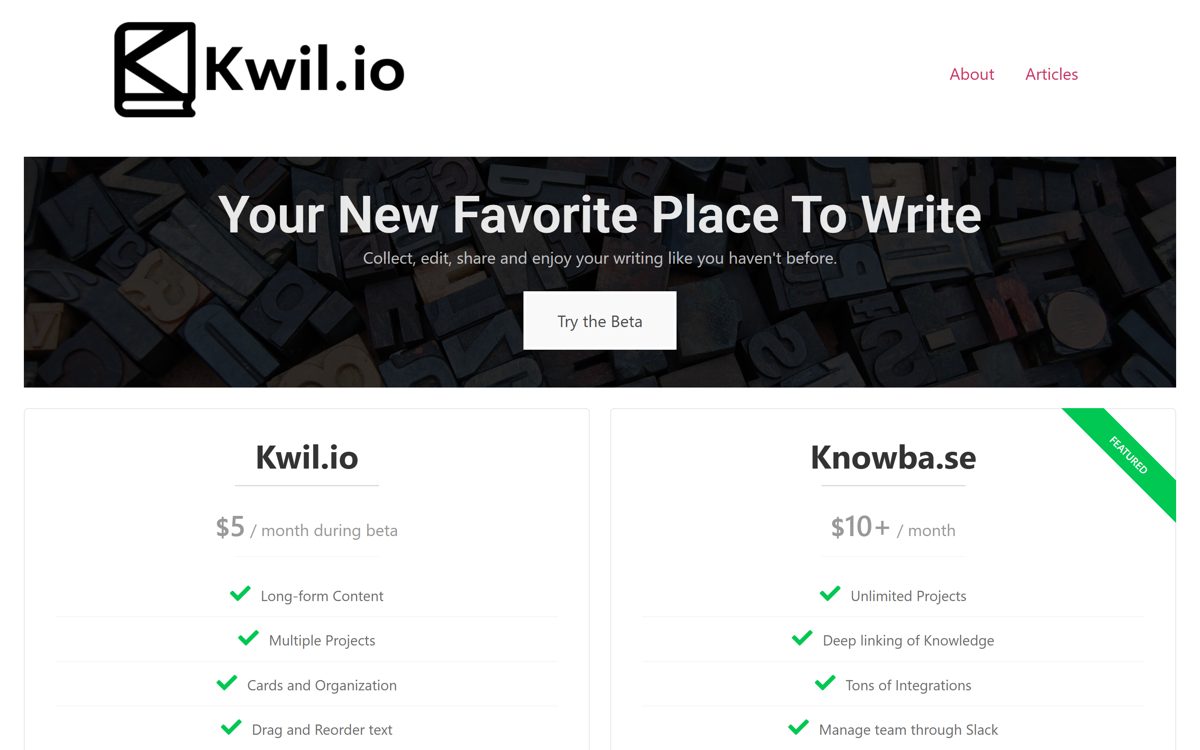 Writing & content platform